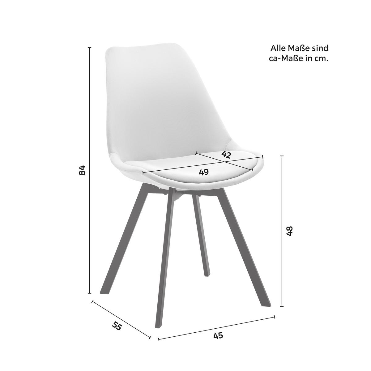 KRZESŁO MIA - jasnoszary/czarny, Modern, metal/tkanina (45/84/55cm) - Bessagi Home