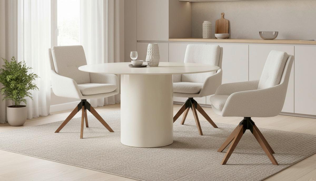 Jedilna Miza Tivoli, Bež, Ø 120 - bež, Moderno, steklo/leseni material (120/75cm) - MID.YOU