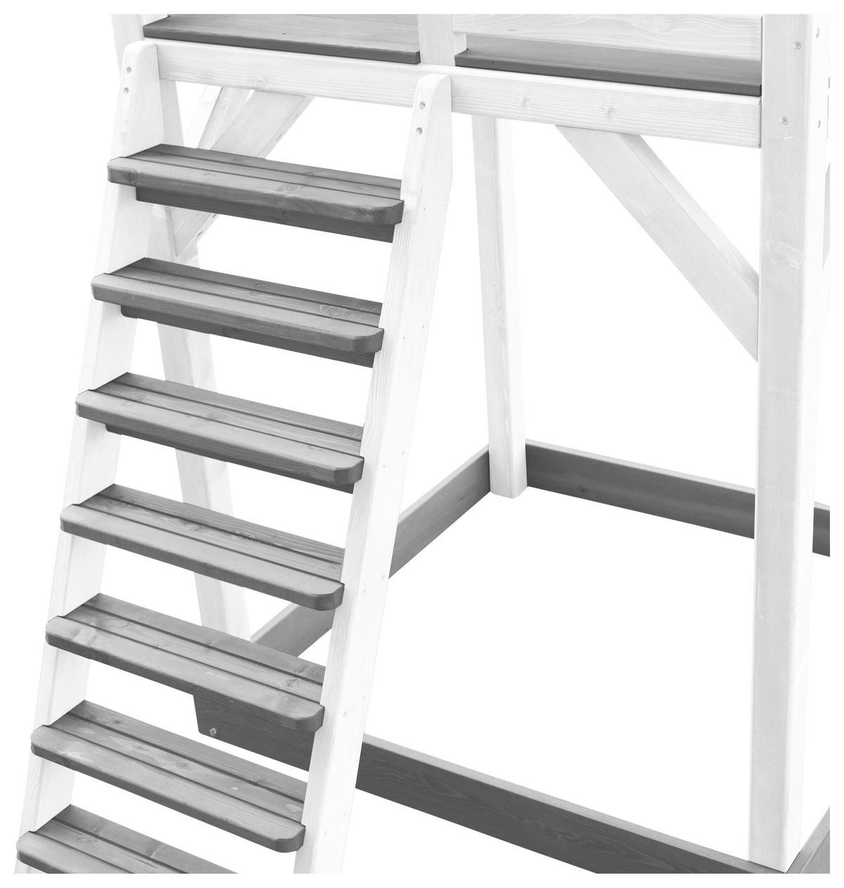 SPIELTURM A025.120.92 - Weiß/Grau, KONVENTIONELL, Holz/Kunststoff (111,2/241,9/349cm) - Ambia Garden