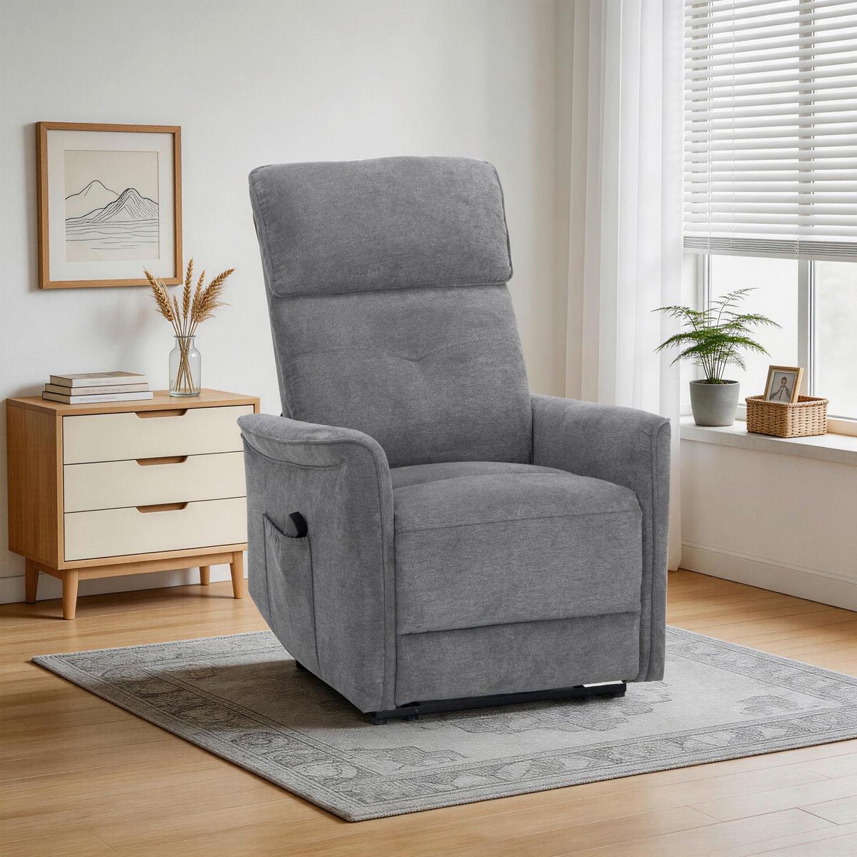 Relaks Fotelja Heat - siva, Basics, drvo/metal (79/106/98cm)