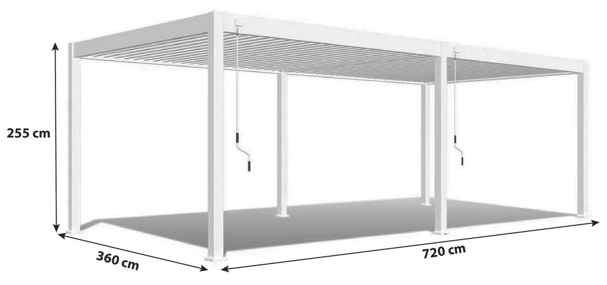 Pavillon Deluxe ca. 720x255x360 cm Weiß - Weiß, Basics, Metall (720/255/360cm) - WEIDE