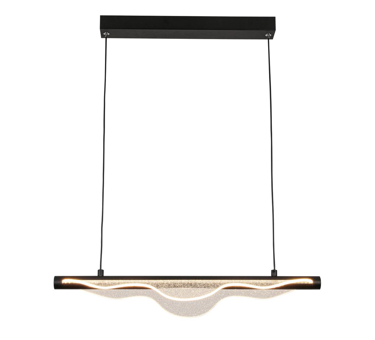 LED-Hängeleuchte Neu Schwarz max. 24 Watt - Transparent/Schwarz, MODERN, Kunststoff/Metall (60/28/120cm) - Modern Living