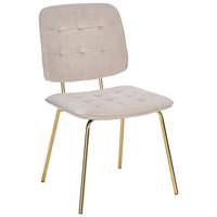 KRZESŁO MARINA SAMT - kolor złoty/taupe, Modern, metal/drewno (49/88/57cm) - Livetastic