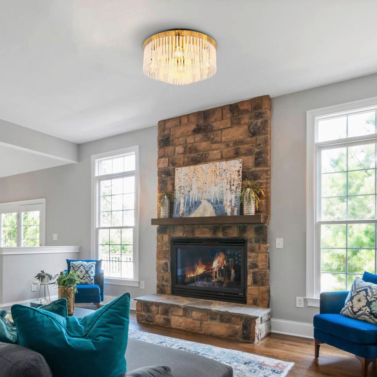 LAMPA SUFITOWA LUDMILLA - czarny/kolor złoty, Design, metal/szkło (50/25cm) - Collet's Monde