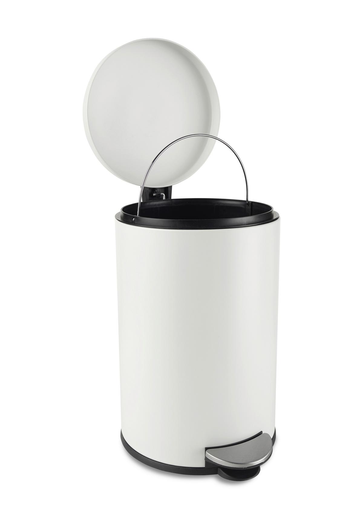 Pedálos Szemetes James - fekete/fehér, Konventionell, műanyag/fém (29/47,5cm) - Modern Living