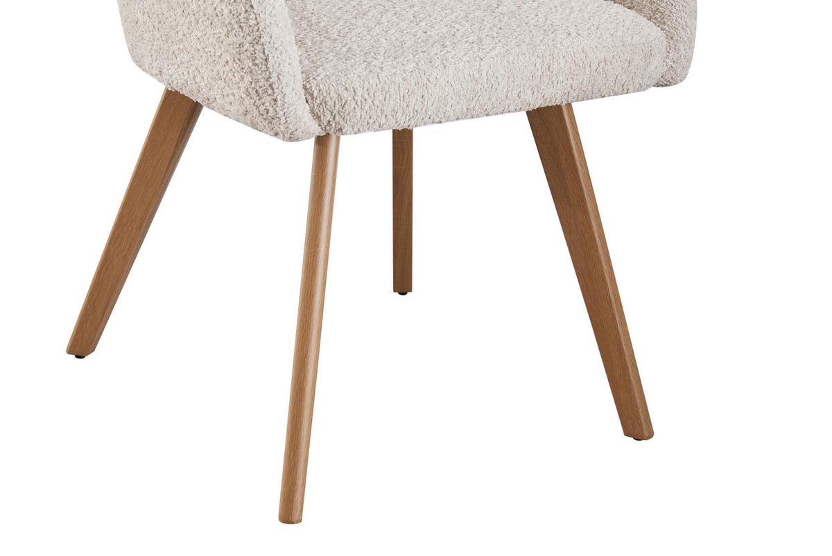 KRZESŁO Z PODŁOKIETNIKAMI LYDIA - kolor dębowy/beżowy, Modern, metal/tkanina (57/85/63cm) - MID.YOU