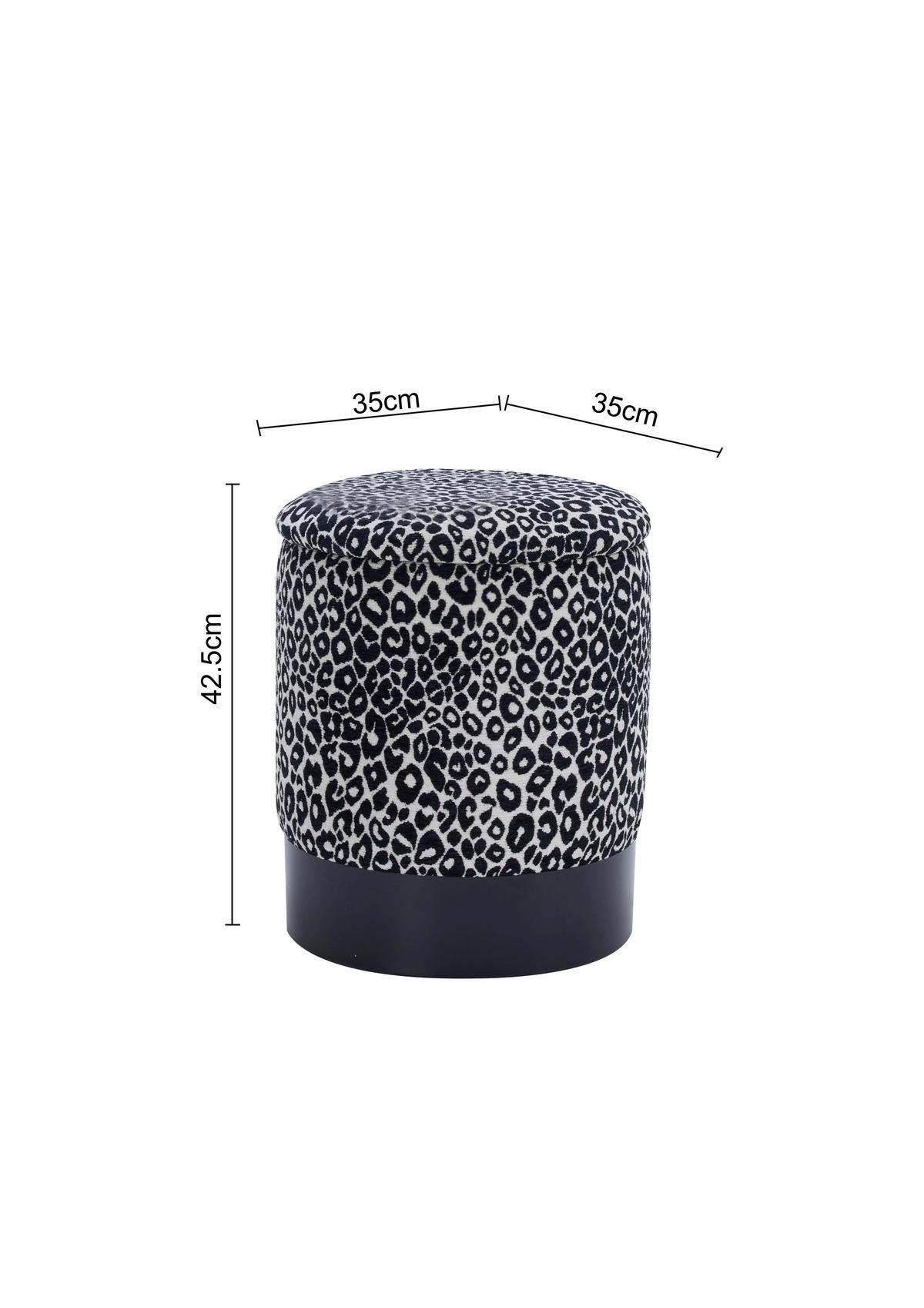 Stauraumhocker Baca Schwarz/Weiß - Schwarz/Weiß, LIFESTYLE, Holz/Textil (35/35/42,5cm) - Mömax