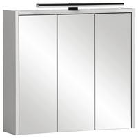 Omara Z Ogledalom Emmik, Bela - bela, Moderno, steklo/leseni material (65/62,7/16cm) - Stylife