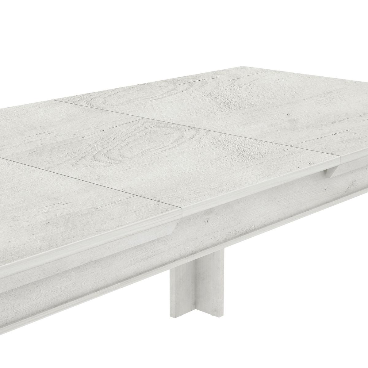 Raztegljiva Miza Kashmir, Bela - bela, Konvencionalno, leseni material (160-206,7/75/90cm) - Premium Living