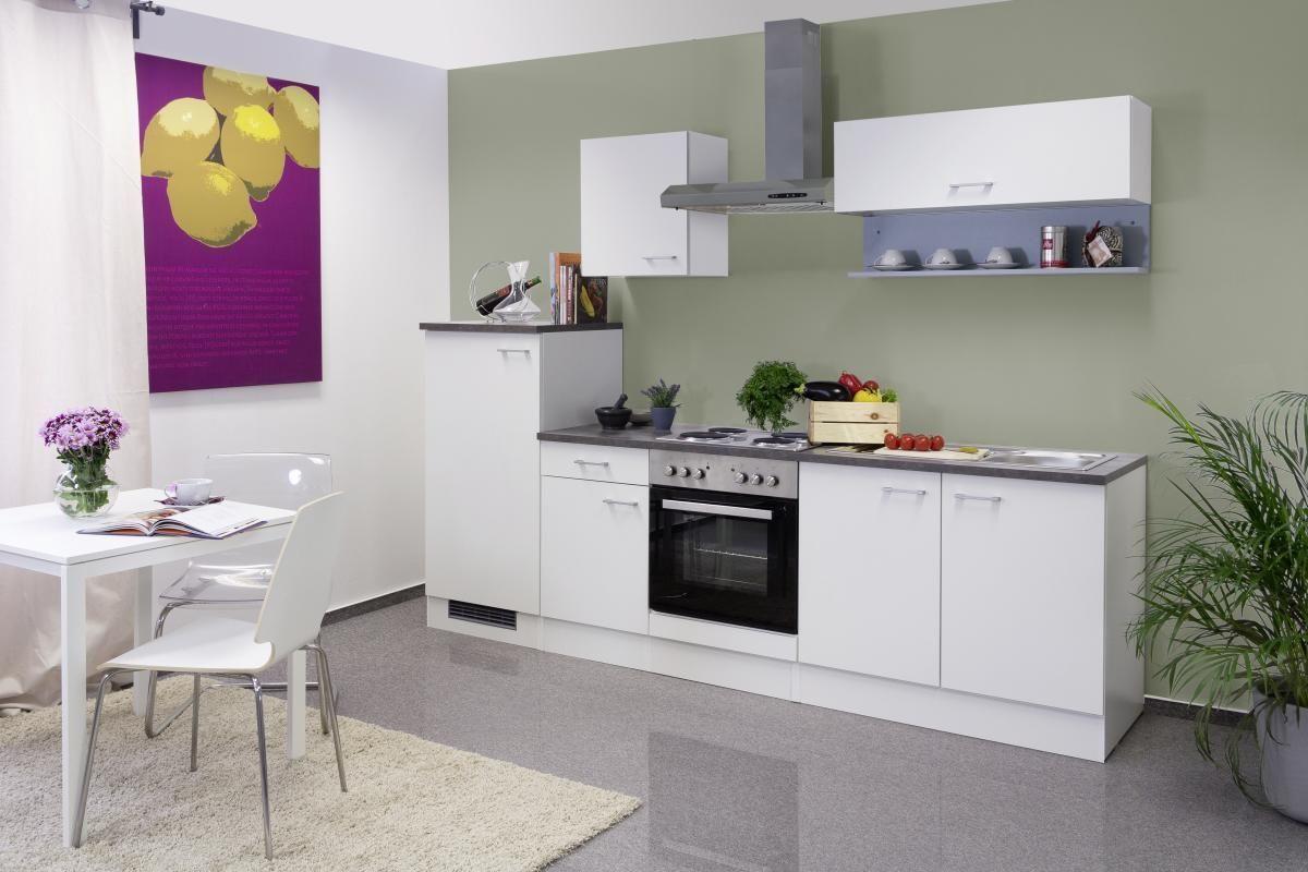Blok Kuhinja S Aparatima Lucca 270 Cm - sivo-smeđa/bijela, Konvencionalno, drvni materijal/plastika (270cm) - MID.YOU