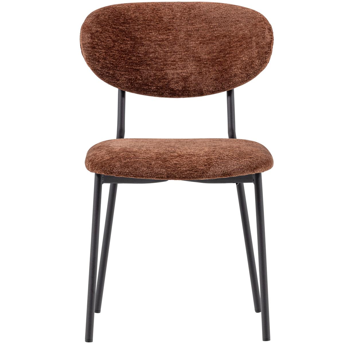 Stuhl-Set Kjeld 2er-Set Braun - Schwarz/Braun, MODERN, Textil/Metall (47/79/53cm) - Livetastic