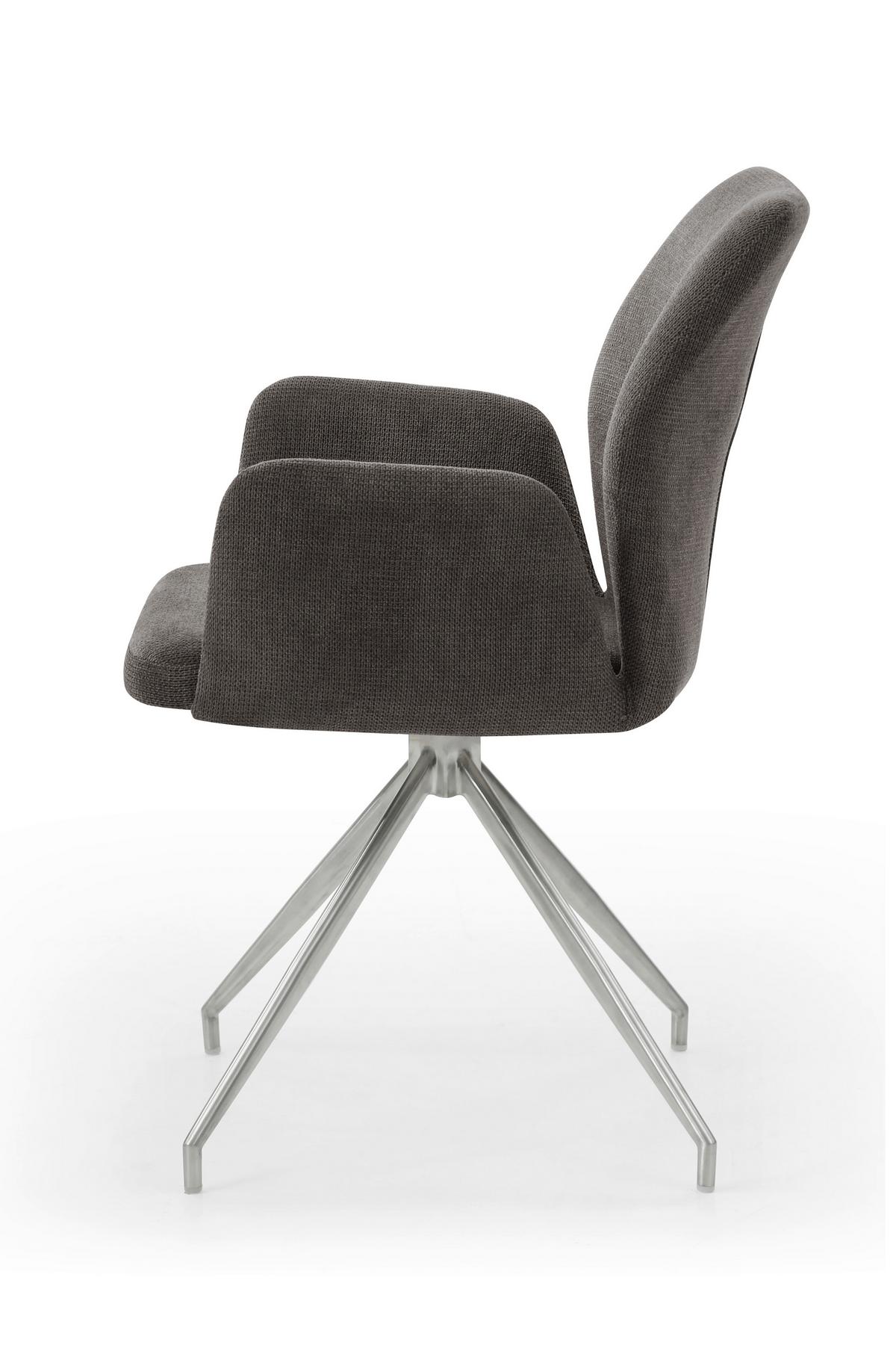 Naslanjač Sofija, Temno Siva, Vrtljiv - srebrne barve/temno siva, Moderno, kovina/tekstil (60/89/62cm) - Livetastic