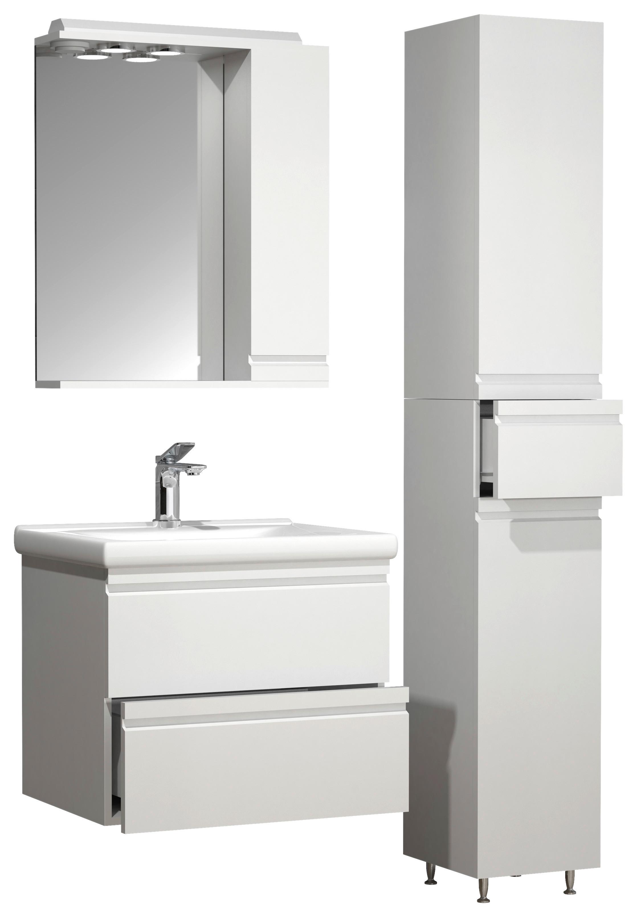 BADEZIMMER SILORA L - Weiss, Modern, Glas/Keramik (90cm) - MID.YOU