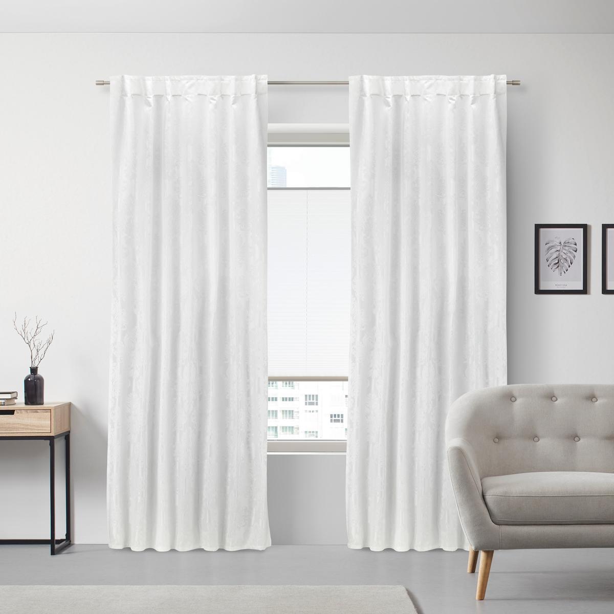 Fertigvorhang Charles Weiß ca. 140x245cm - Weiß, LIFESTYLE, Textil (140/245cm) - Modern Living