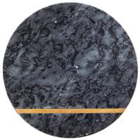 Platzteller Glam in Schwarz/Goldfarben Øca.32cm - Goldfarben/Schwarz, Modern, Stein/Metall (32/1cm) - Premium Living