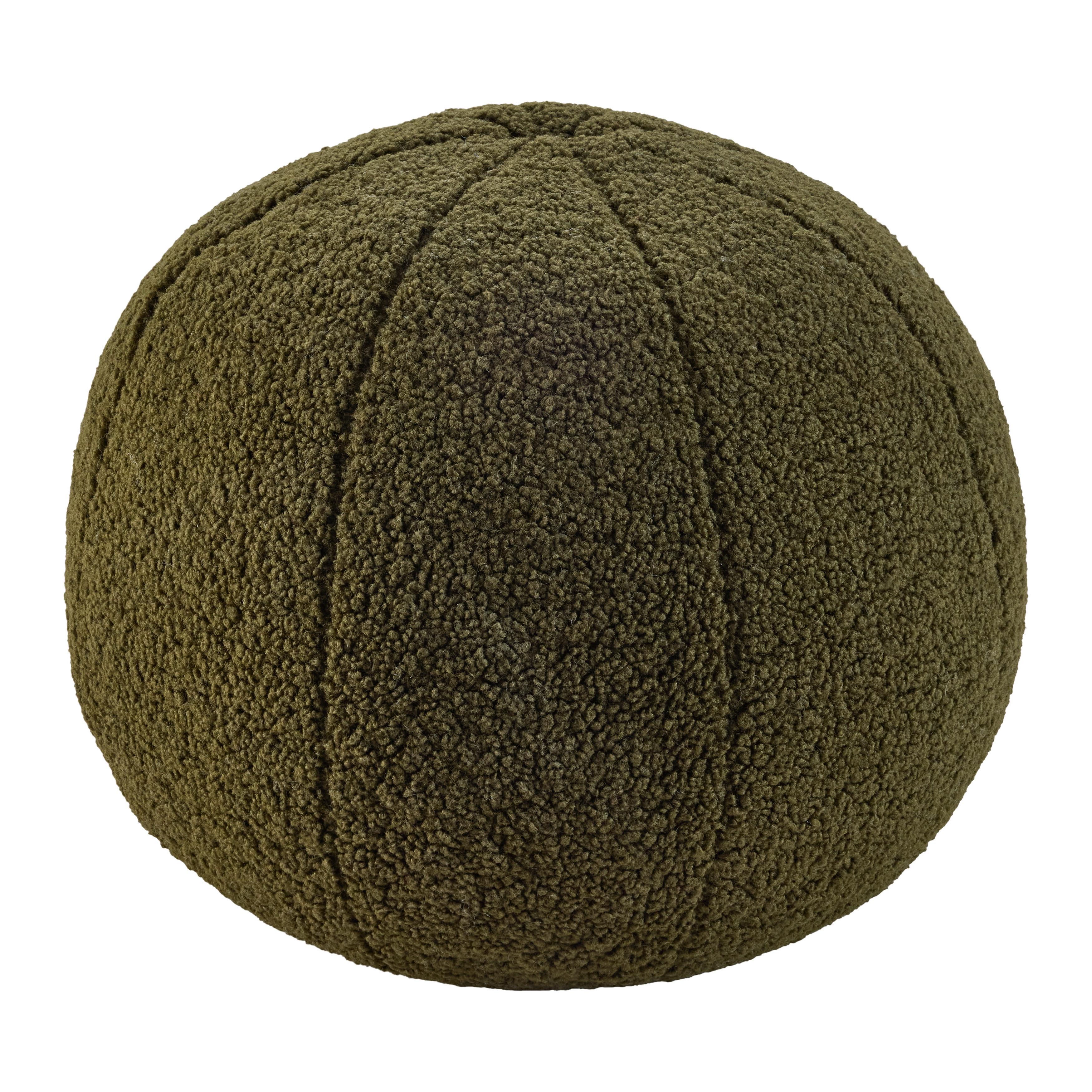 Pouf Ted Grün Ø ca. 45cm - Olivgrün, Textil (45cm) - Mömax