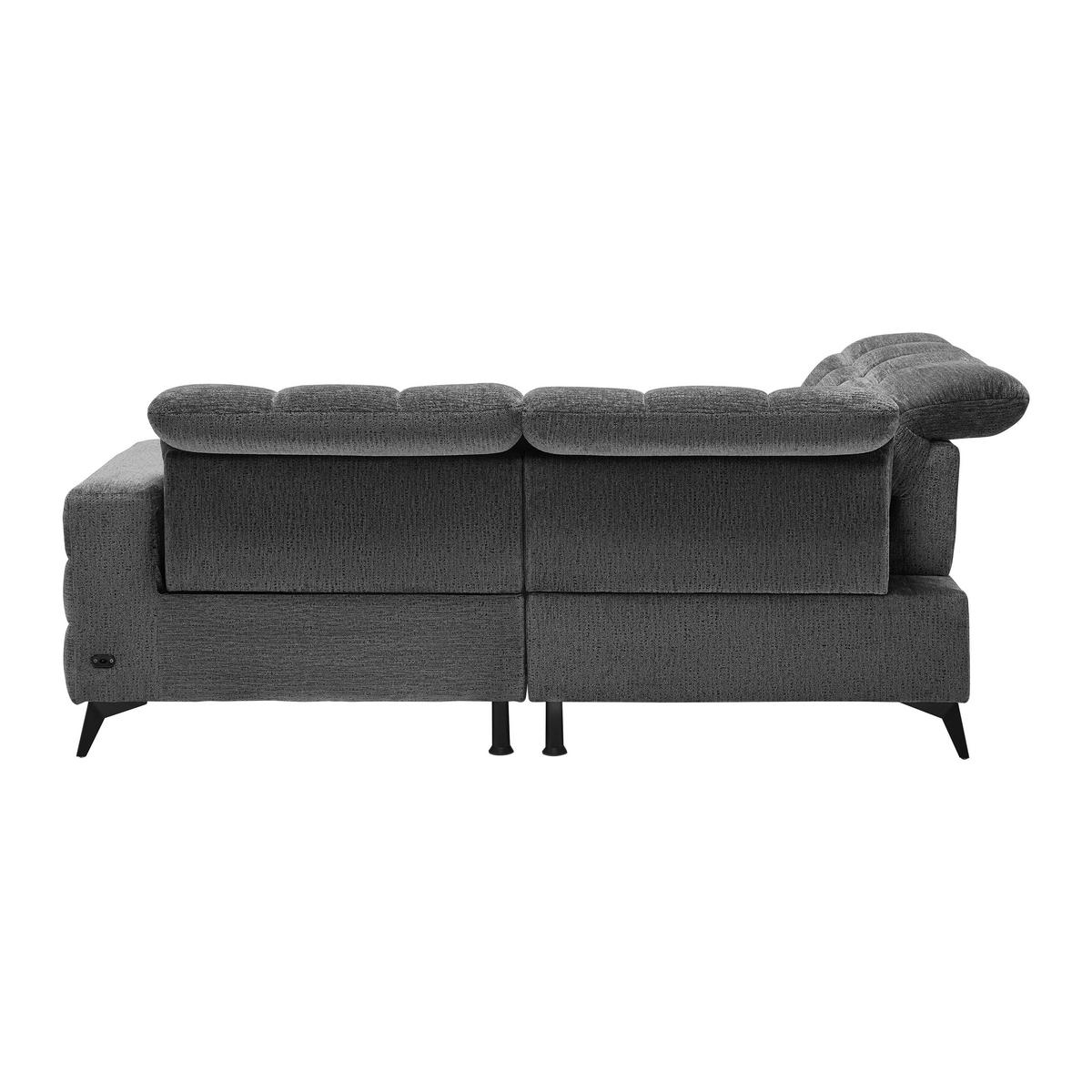 Wohnlandschaft Paris Dunkelgrau ca. 215x85x182cm - Dunkelgrau/Schwarz, KONVENTIONELL, Holz/Textil (215/85/182cm) - Mömax