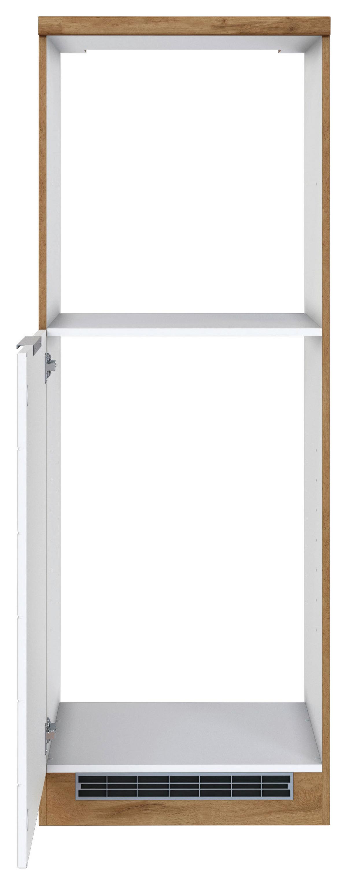Backofen-/Kühlschrank Umbauschrank Florenz ca. 60 cm - Eiche Wotan/Weiß, Design, Holzwerkstoff/Metall (60/166/60cm) - Held