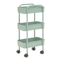 Cărucior universal depozitare FLORIAN - verde, Modern, plastic/metal (35,5/69,7/22cm) - Modern Living