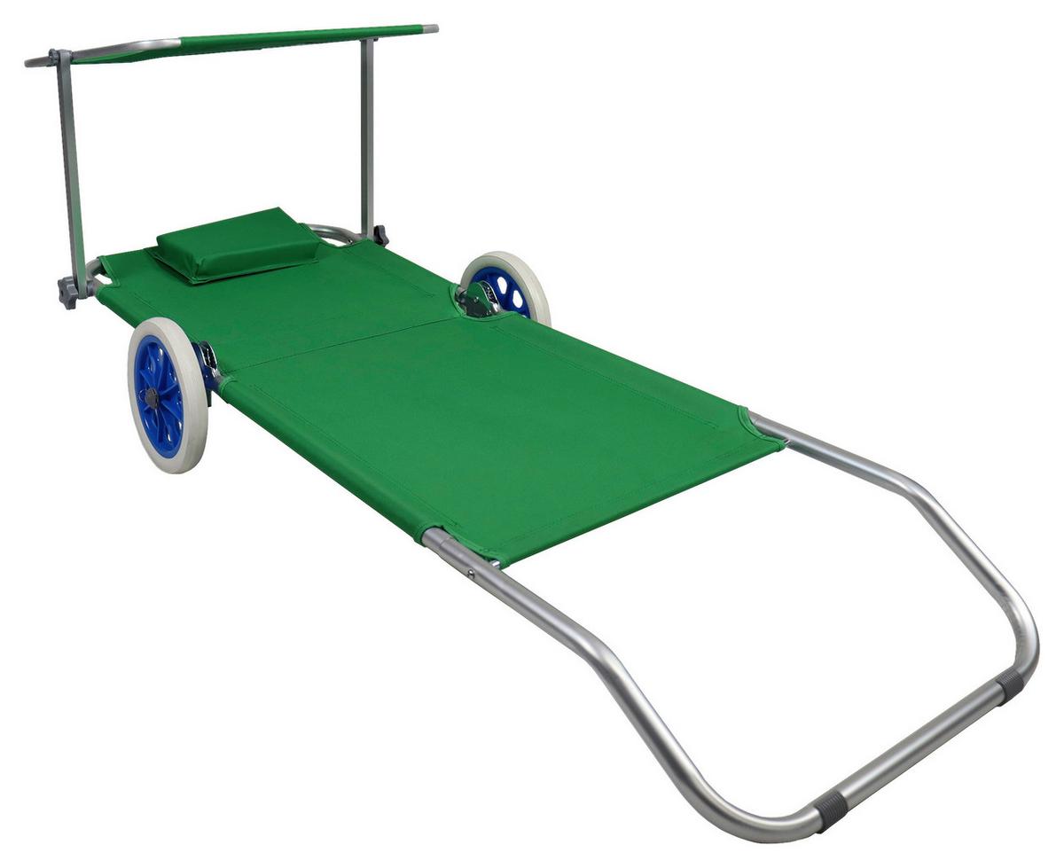 Vrtni Ležalnik Bindox, Zelena - zelena, Basics, kovina/tekstil (165/16/65cm) - Gardenson