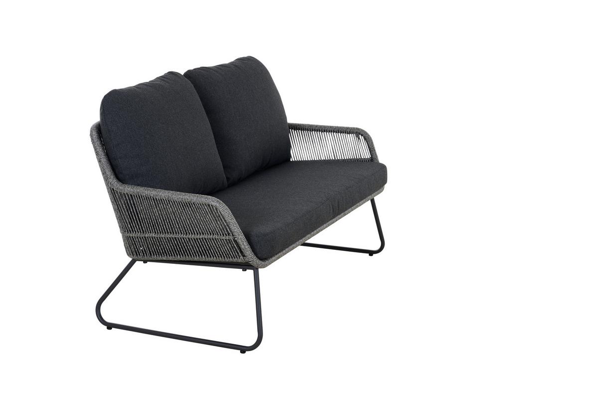 Loungegarnitur Kansas Grau - Grau, Basics, Kunststoff/Textil (145/76/73,5cm) - Siena Garden