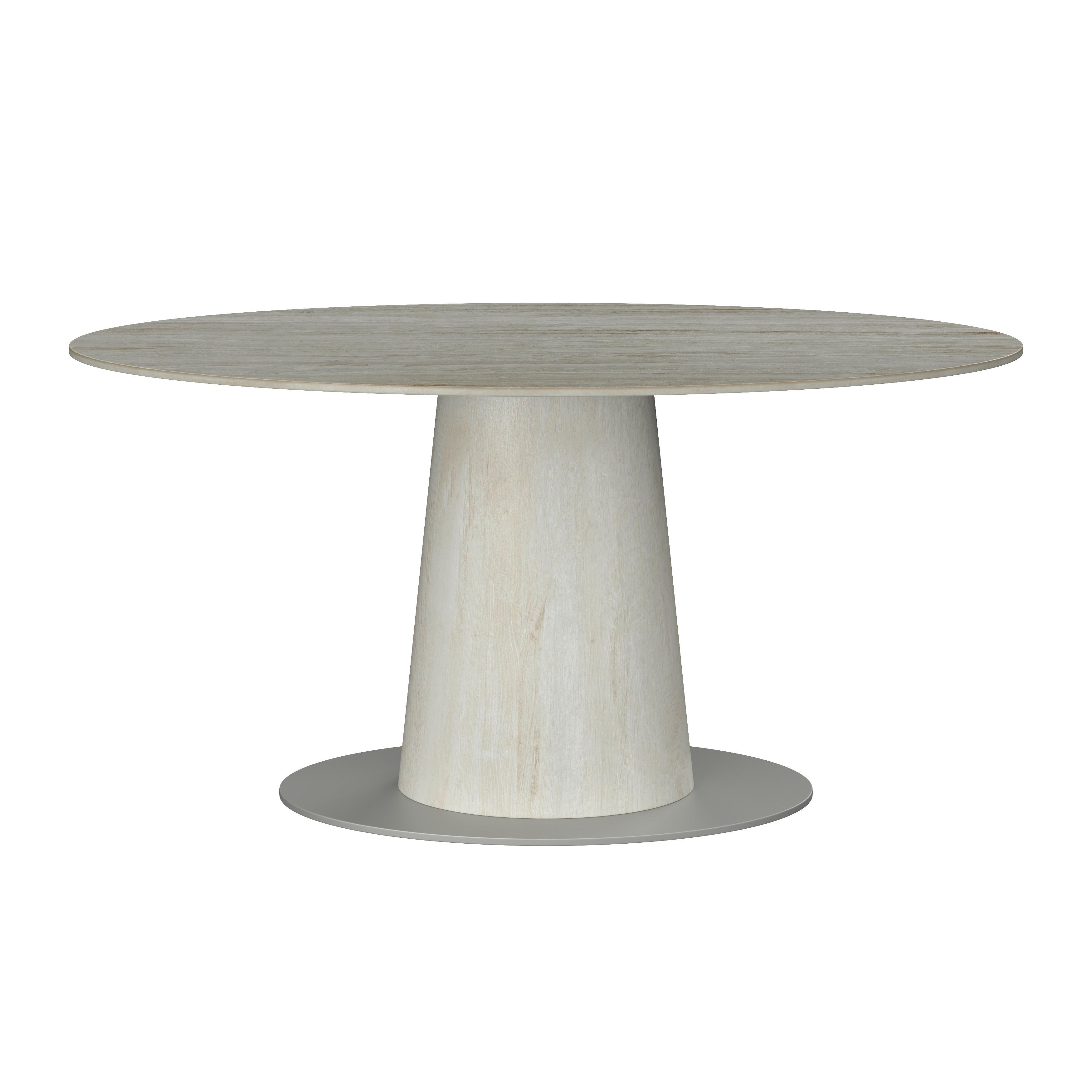 MATBORD THIAGO - cremefärgad, Modern, metall/trämaterial (160/76/90cm) - Bessagi Home