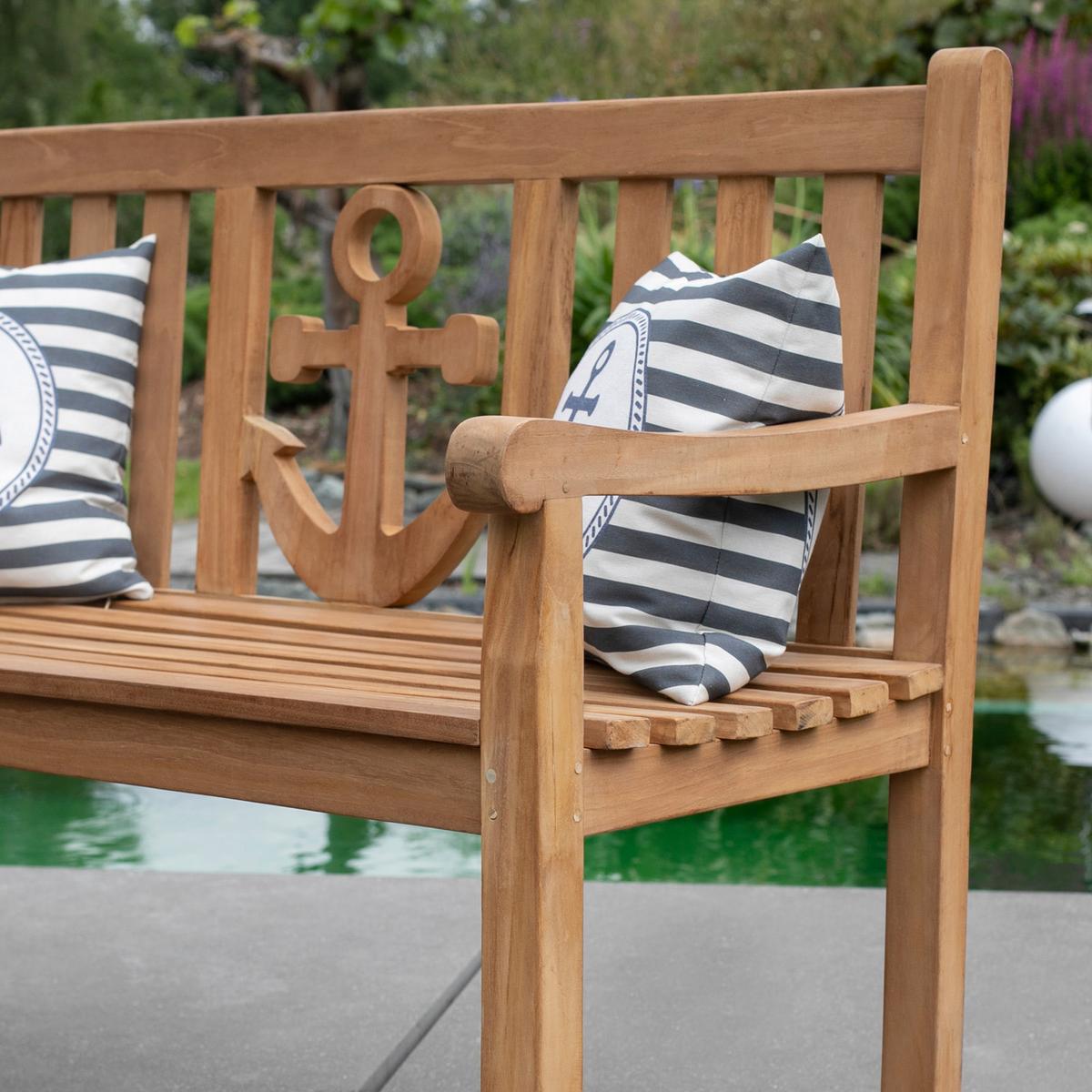 Gartenbank Ankerplatz Teak - Teakfarben, Basics, Holz (120/89/60cm) - Gardenson