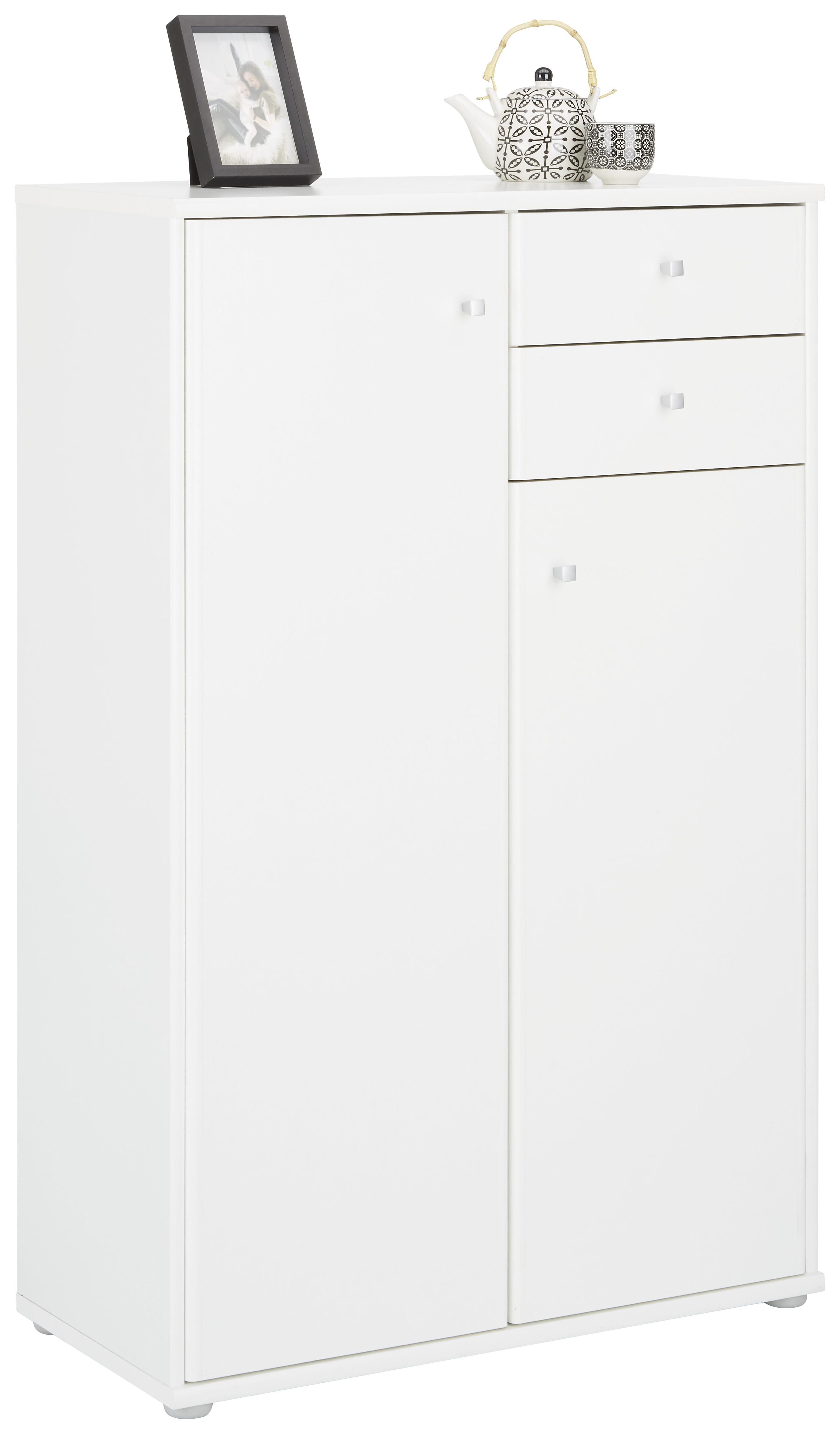 Highboard in Weiß - Alufarben/Weiß, MODERN, Holzwerkstoff/Kunststoff (72/111/34cm) - Modern Living