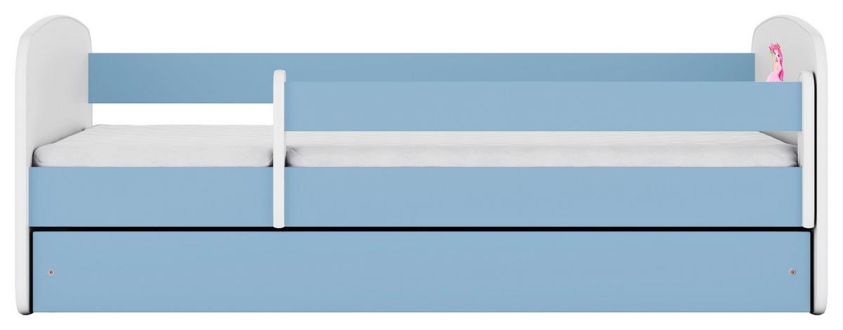 Otroška Postelja Babydreams, Bela, Modra, 80x160cm - modra/bela, Moderno, tekstil/leseni material (80/160cm) - MID.YOU