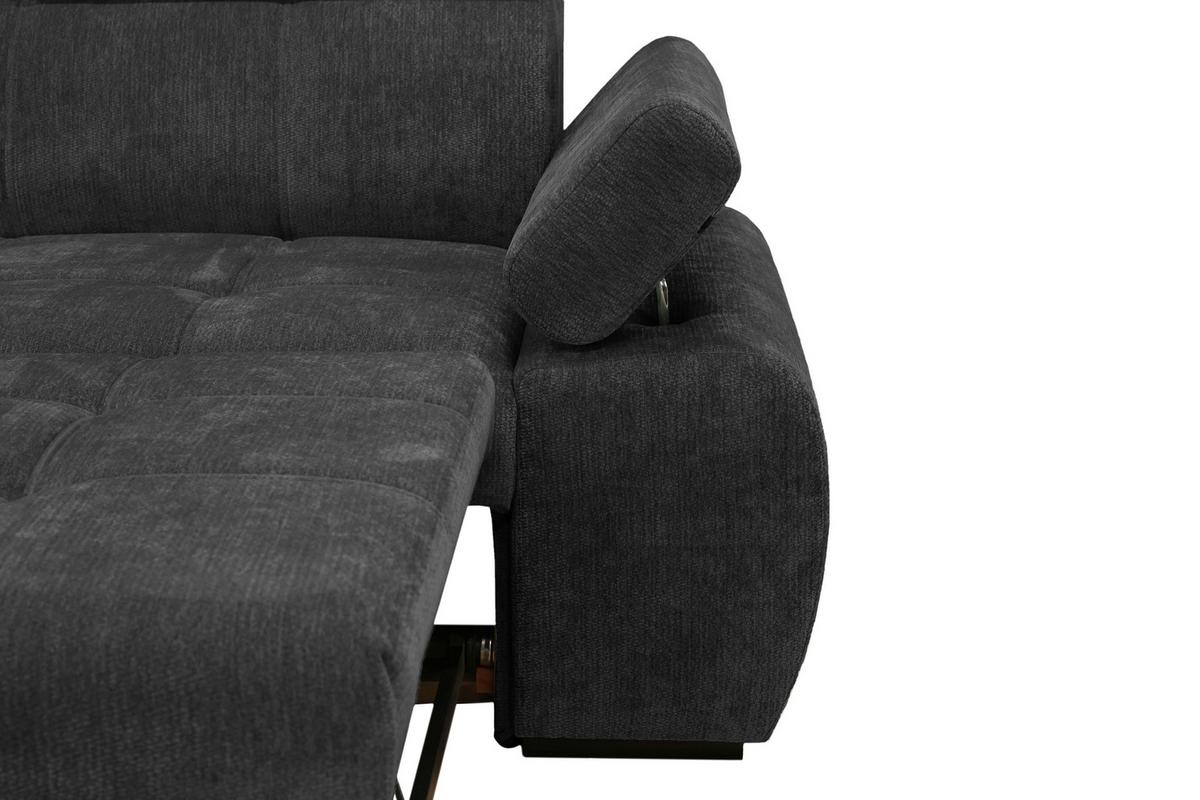 Kutna Garnitura Vegas - crna, Design, drvo/tekstil (173/294cm) - Modern Living