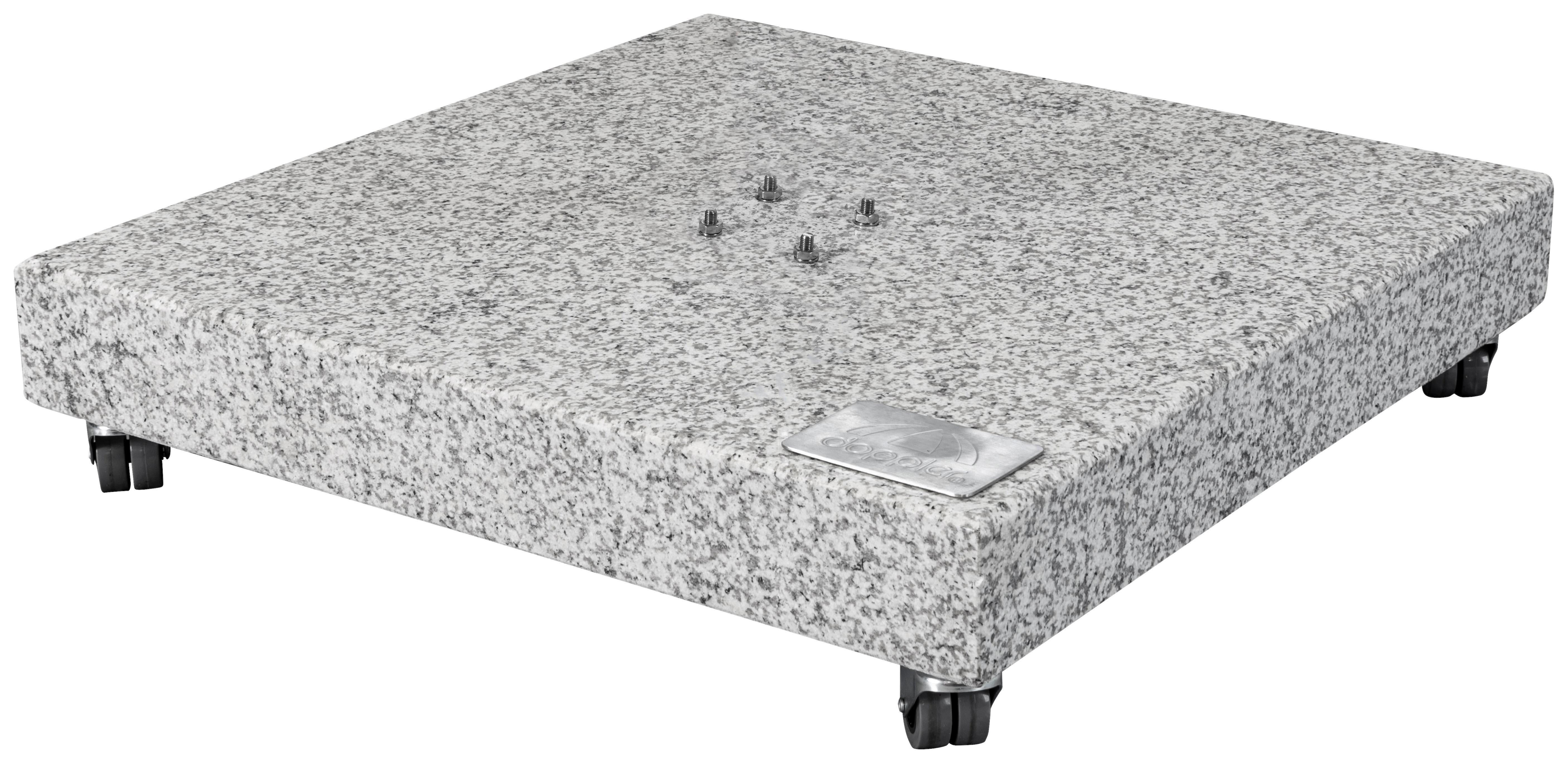 Sonnenschirmständer Granitsockel Grau Naturstein - Grau, Basics, Stein (80/80/14cm) - KNIRPS