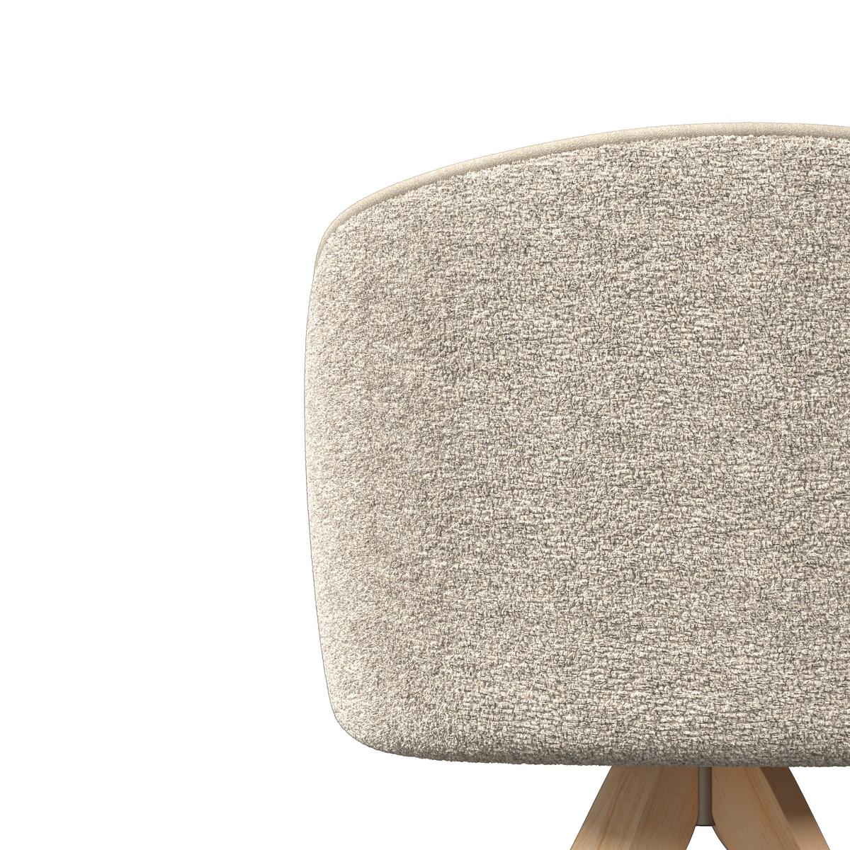 Armlehnstuhl Emmie Taupe Chenille Drehbar Gepolstert - Taupe/Eichefarben, MODERN, Holz/Textil (60/75/60cm) - Bessagi Home