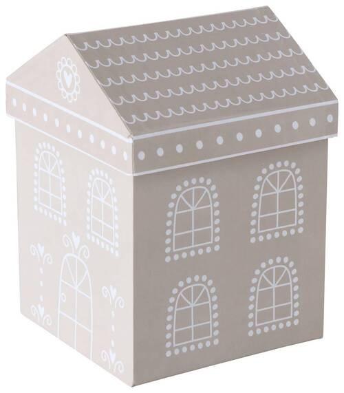 Dekobox Villana I in Weiss/Beige - Weiss/Beige, Romantik / Landhaus, Papier (11/15/11cm) - Premium Living