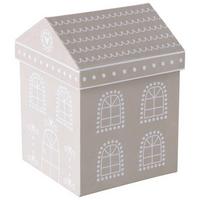 Dekobox Villana I in Weiss/Beige - Weiss/Beige, Romantik / Landhaus, Papier (11/15/11cm) - Premium Living