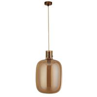 Függőlámpa Barrel 68361am - borostyánszínű, Design, üveg/fém (30/127cm)
