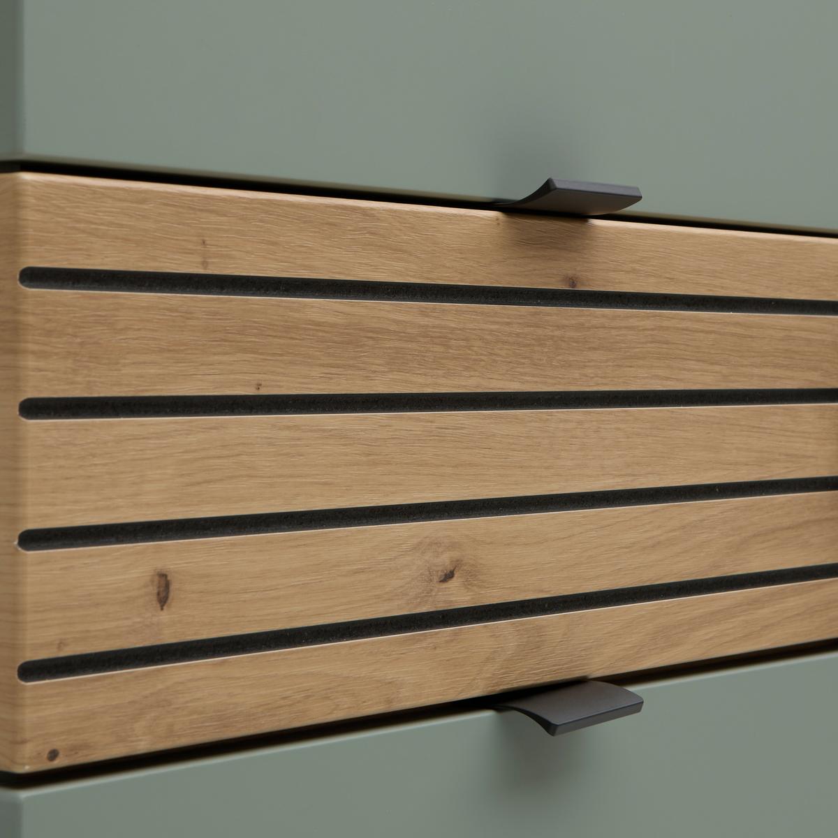 Mehrzweckschrank Bahia M Grün/Eiche Artisan - Schwarz/Eiche Artisan, Modern, Holzwerkstoff/Metall (91/184/41cm) - Mömax