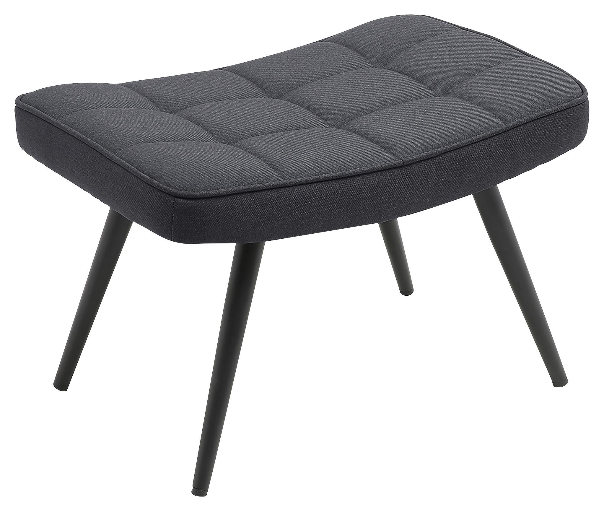 Hocker Uta Dunkelgrau Webstoff - Dunkelgrau/Schwarz, MODERN, Holzwerkstoff/Textil (60/39/41cm) - MID.YOU