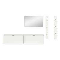 GARDEROBE PROJEKT X - Weiss Hochglanz/Weiss, Design, Holzwerkstoff (237/193/32cm) - Livetastic