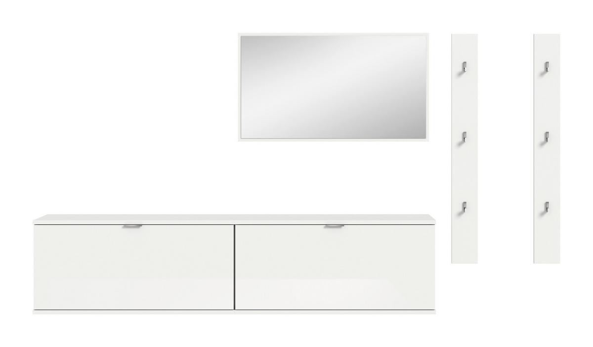 GARDEROBE PROJEKT X - Weiss Hochglanz/Weiss, Design, Holzwerkstoff (237/193/32cm) - Livetastic