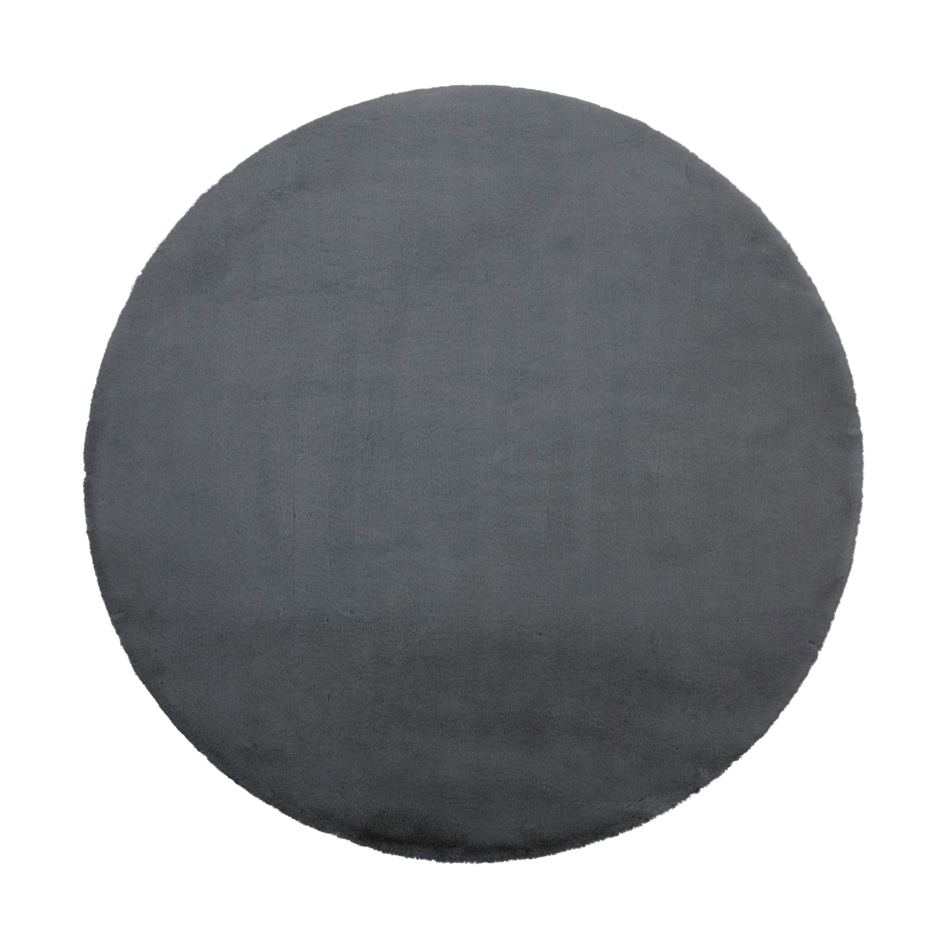 Kunstfell Caroline 5 Dunkelgrau ca. 120cm - Dunkelgrau, Modern, Textil (120cm) - Mömax