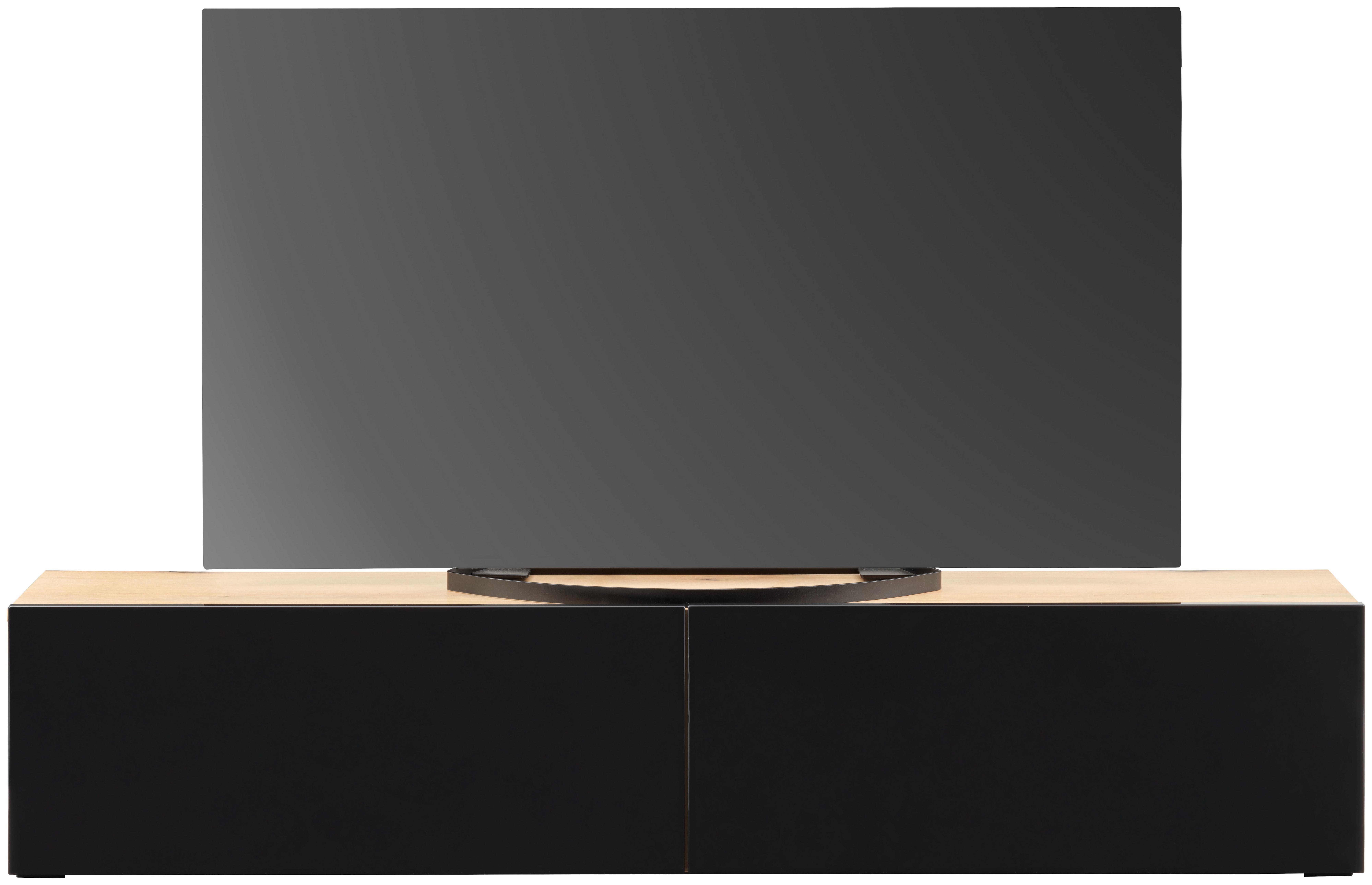 Tv Komoda Otis - boje hrasta/crna visoki sjaj, Moderno, drvni materijal/plastika (180/37/31,6cm) - Modern Living