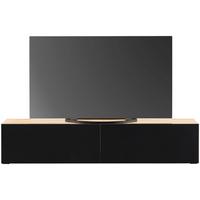 Tv Komoda Otis - boje hrasta/crna visoki sjaj, Moderno, drvni materijal/plastika (180/37/31,6cm) - Modern Living