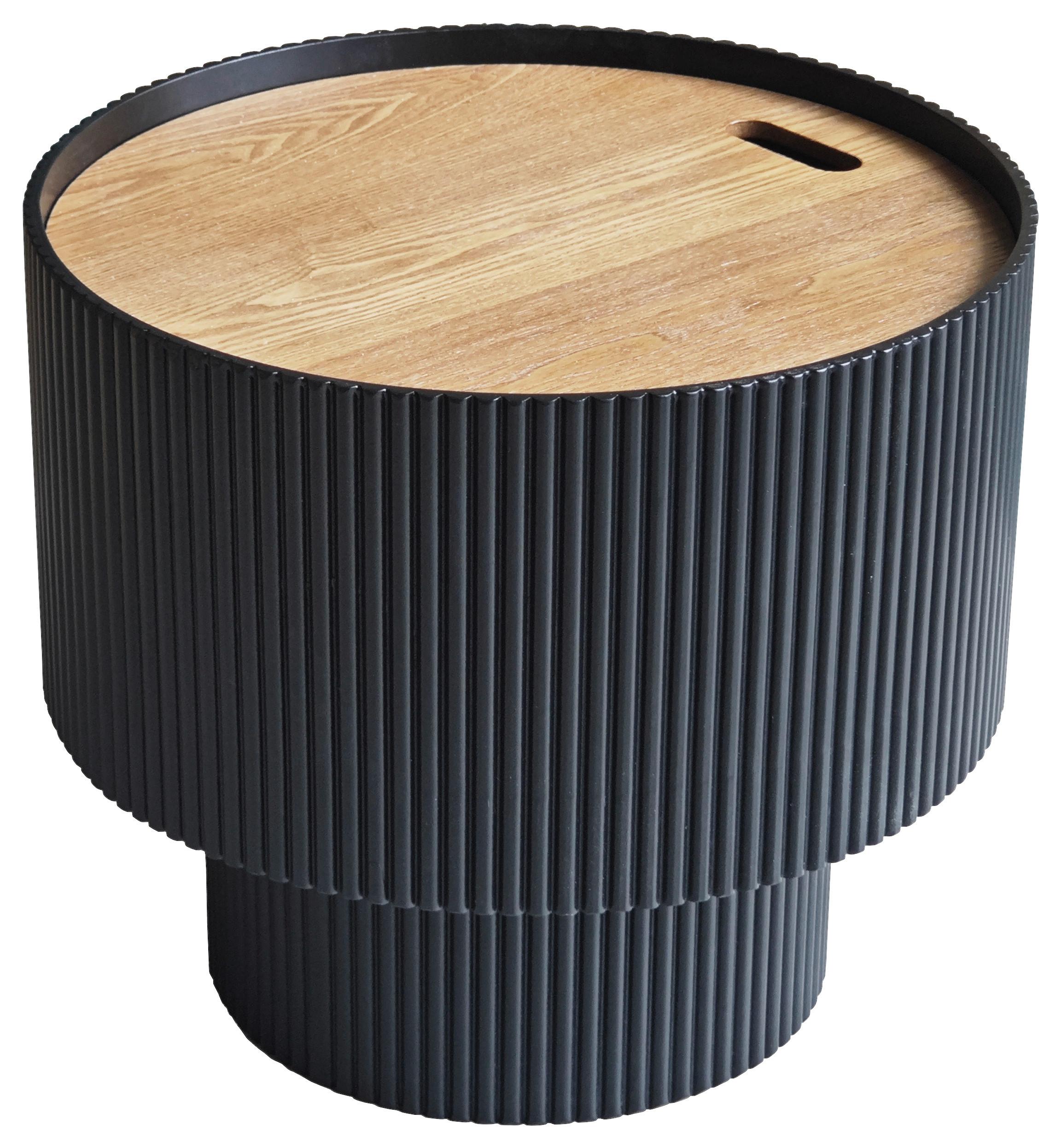 Stolić Johnny - prirodne boje/crna, Moderno, drvni materijal (45/40cm) - Modern Living