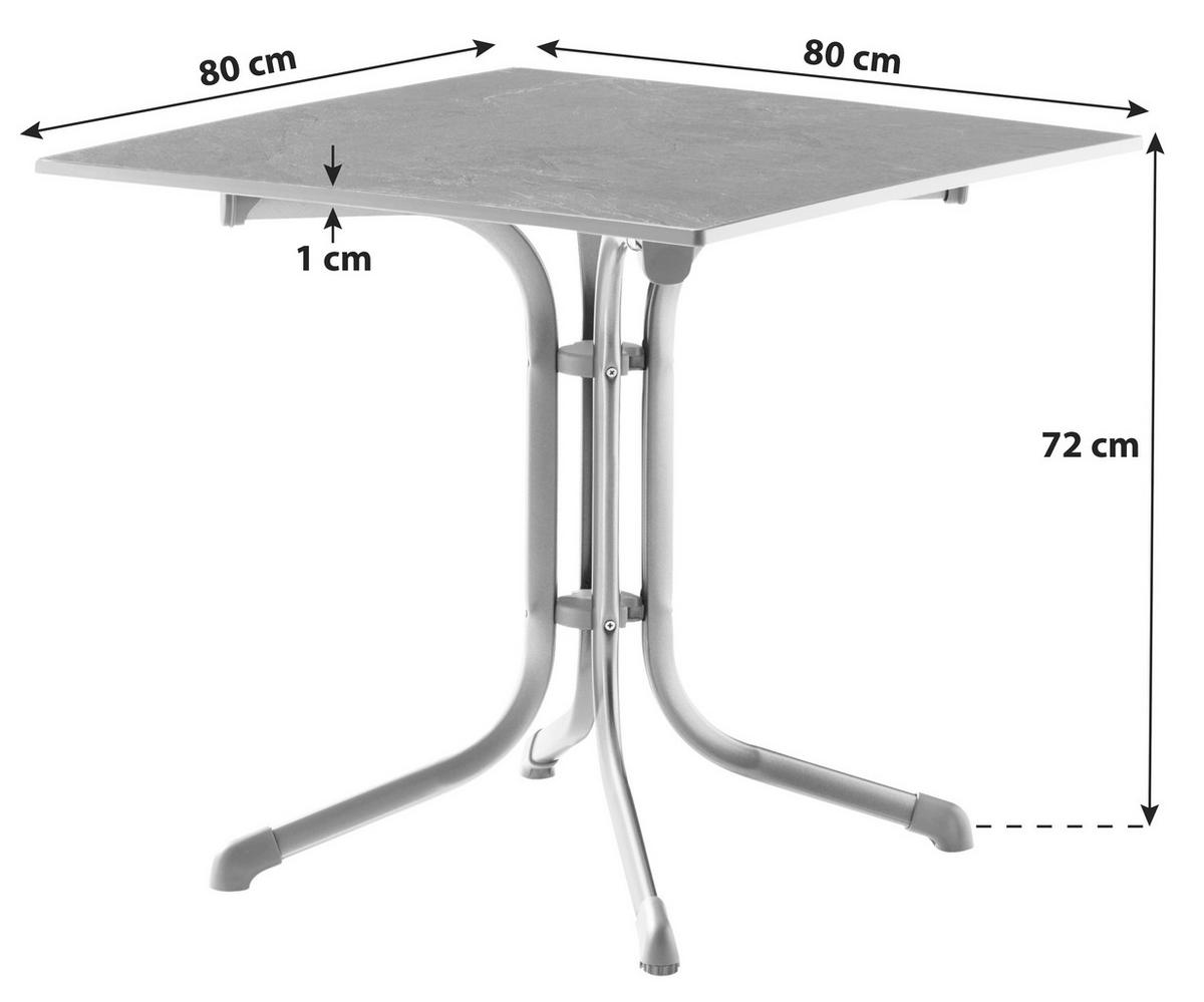 Gartenklapptisch Anthrazit/Graphitfarben - Anthrazit/Graphitfarben, MODERN, Holzwerkstoff/Metall (80/80/72cm) - Sieger