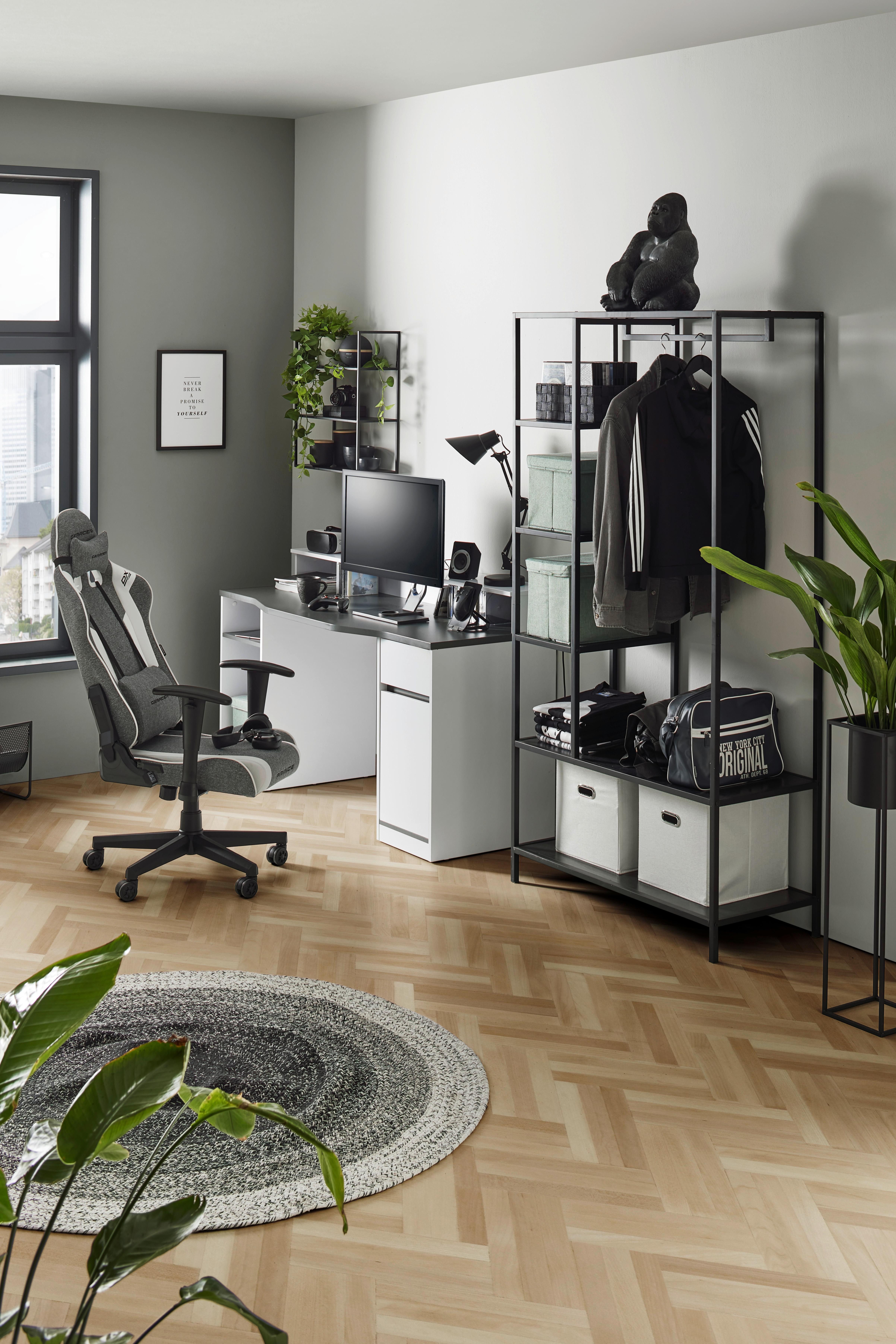 GAMINGBORD TOBI - vit/antracit, Modern, trämaterial (155/92/63cm) - Mömax