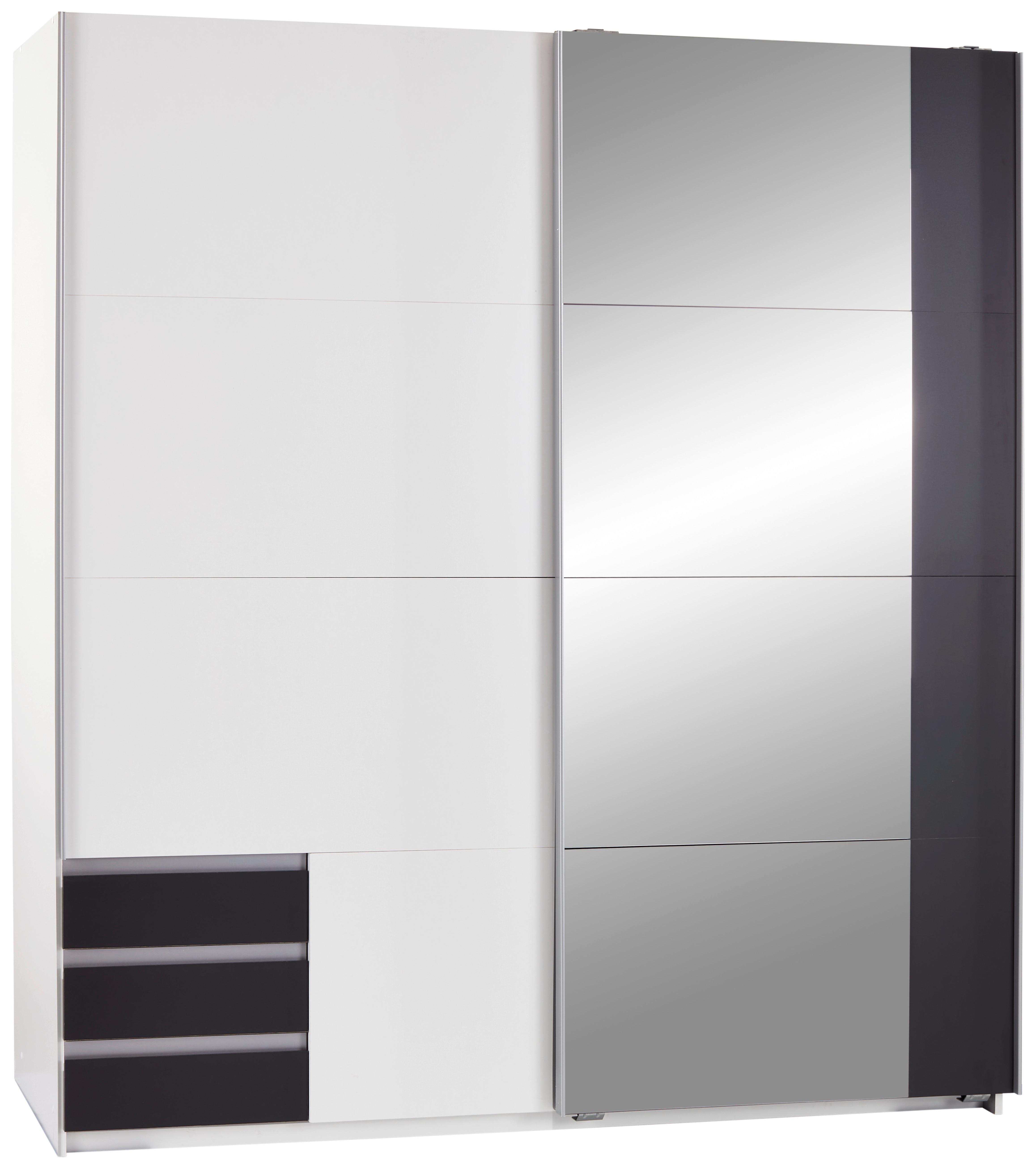 DULAP USI CULISANTE EMDEN - alb/grafit, Modern, material pe bază de lemn (180/198/64cm)