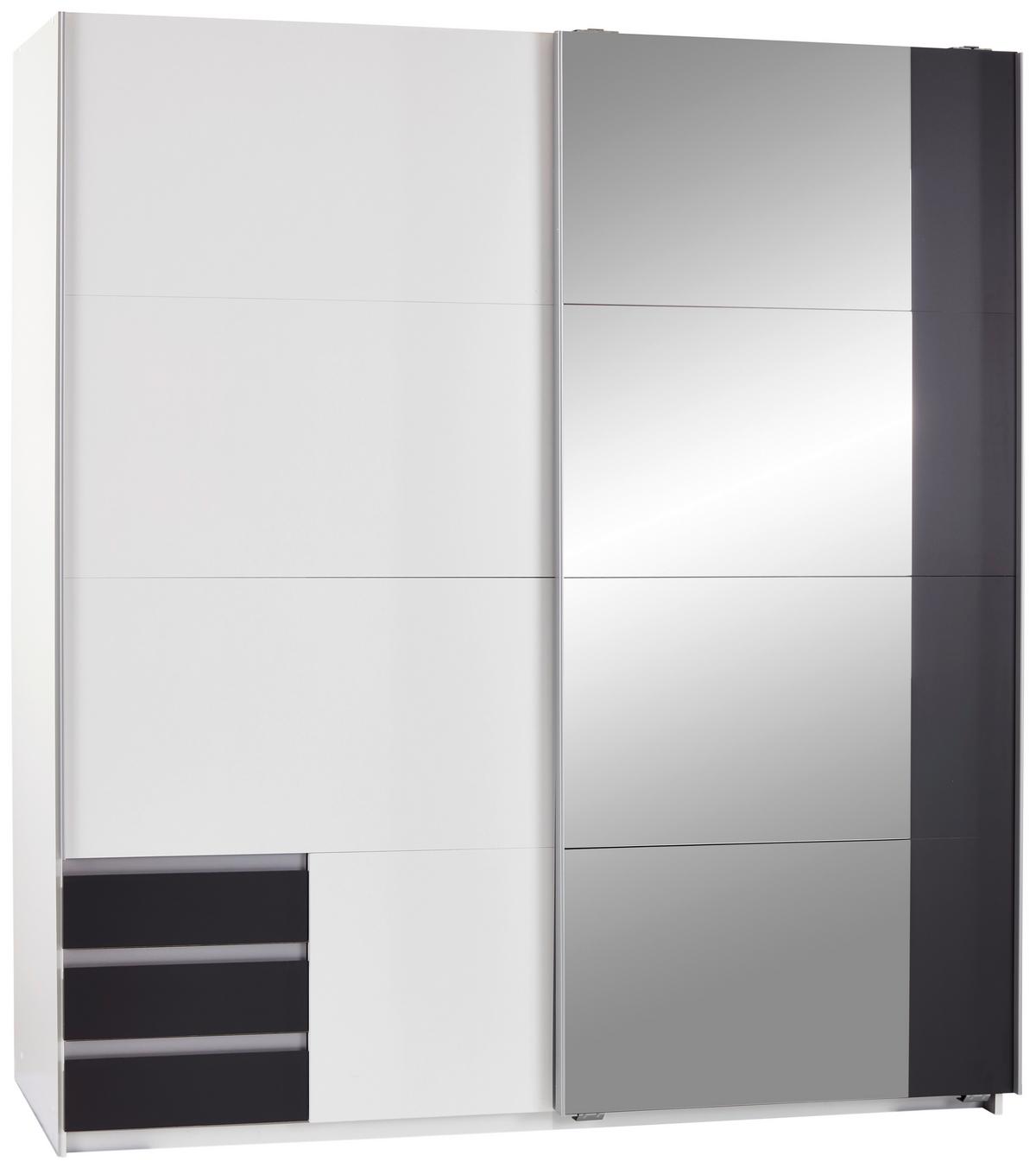 DULAP USI CULISANTE EMDEN - alb/grafit, Modern, material pe bază de lemn (180/198/64cm)