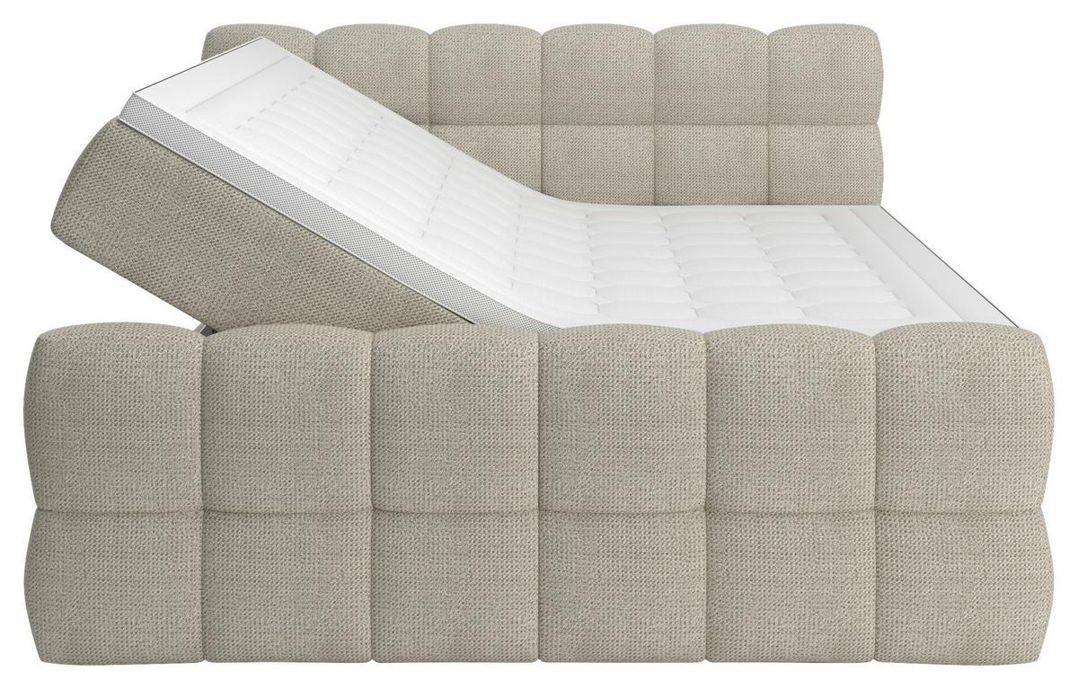 Boxspring Krevet Brisbane - crna/boje šampanjca, Trend, drvni materijal/drvo (120/200cm) - Premium Living