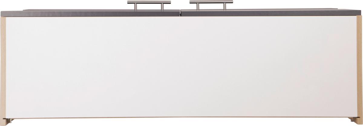 Kuhinjska Zgornja Omarica Merle, Barva Hrasta, Siva - srebrne barve/siva, Basics, kovina/steklo (110/56,1/34,6cm) - Respekta