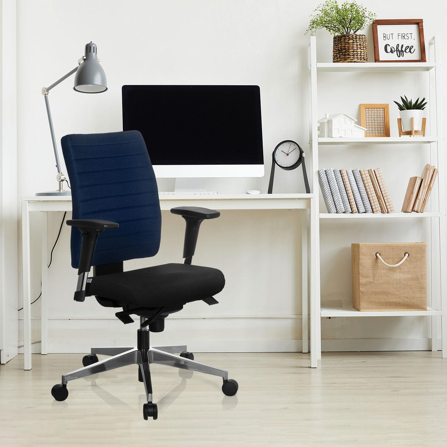 Drehstuhl Pro-Tec 350 Blau/Schwarz - Blau/Chromfarben, MODERN, Kunststoff/Textil (57/123/45cm) - MID.YOU